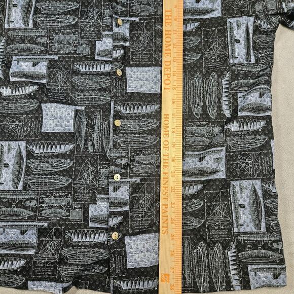 Tori Richard Hawaiian Shirt Men Small Sailing Boating Cotton Lawn Black Nautical - Picture 9 of 9